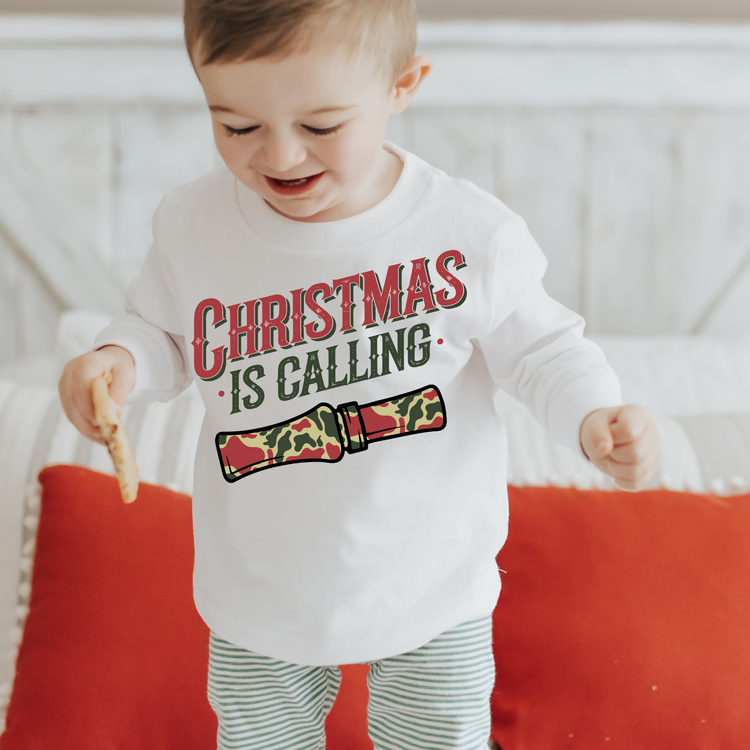 Christmas is Calling Duck Call Toddler/Youth Film Screen Print Transfer