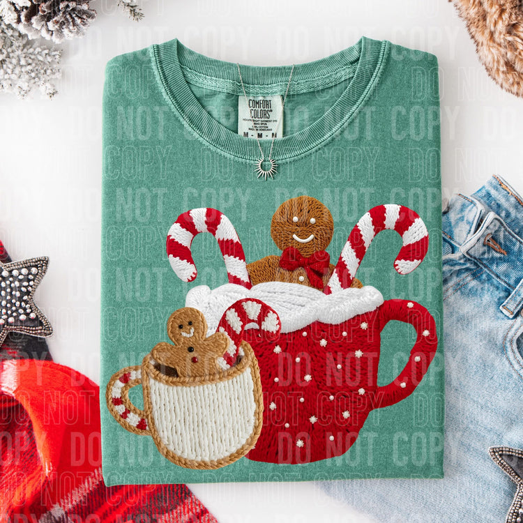 Faux Yarn Hot Cocoa DTF Transfer