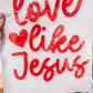 Jesus Loves Me Red Fuzzy Patch (Adult Size)