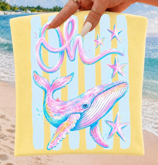 Oh Whale Summer DTF Transfer