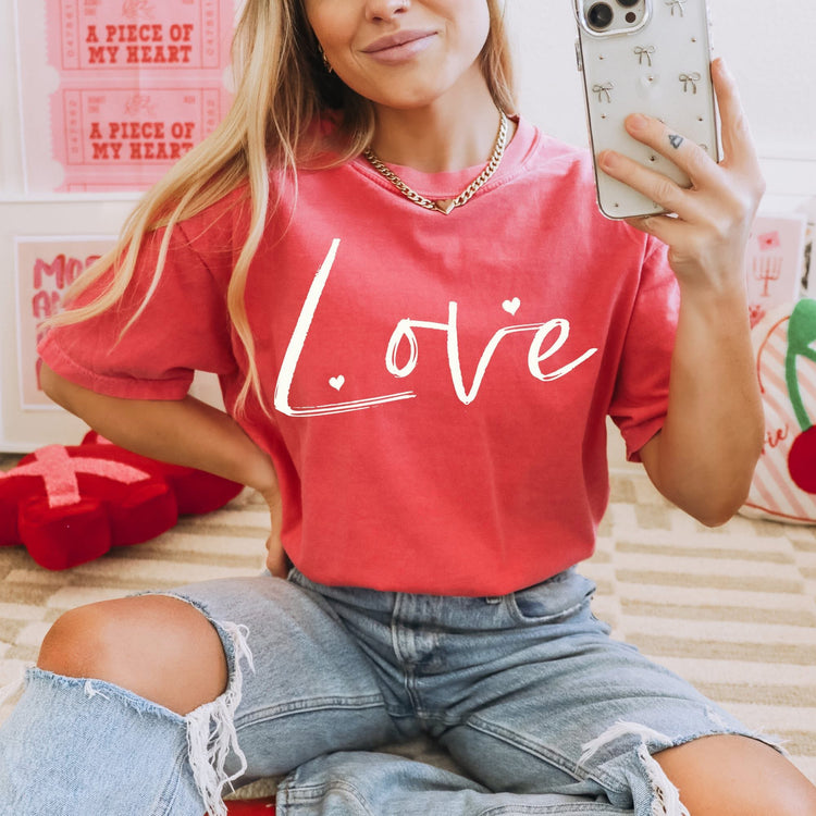 Love Valentines Heart DTF Transfer