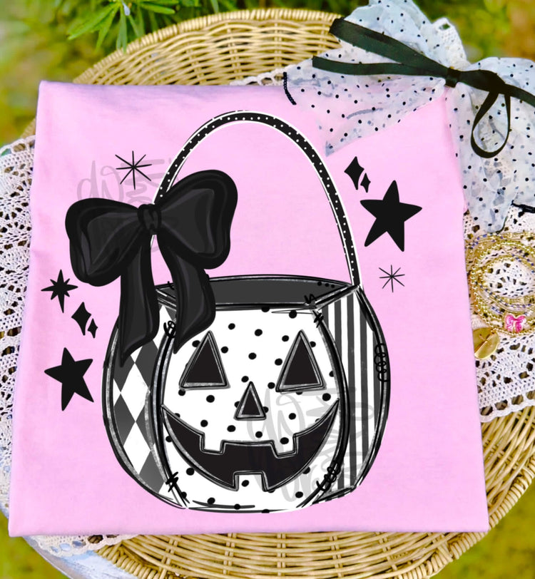 Polka Dot Halloween Bucket DTF Transfer