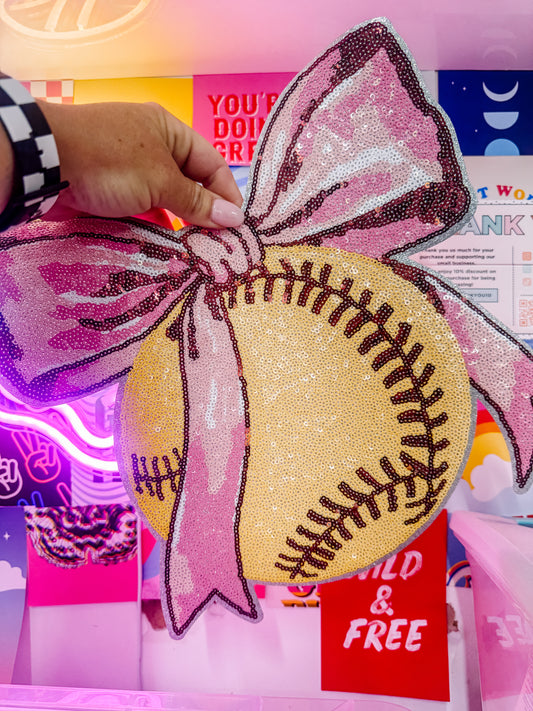 Softball Coquette Sequin Patch (Adult Size)