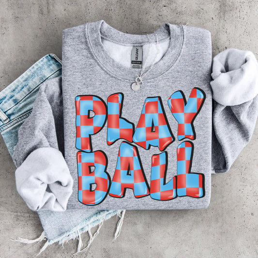 Checkered Play Ball DTF Transfer