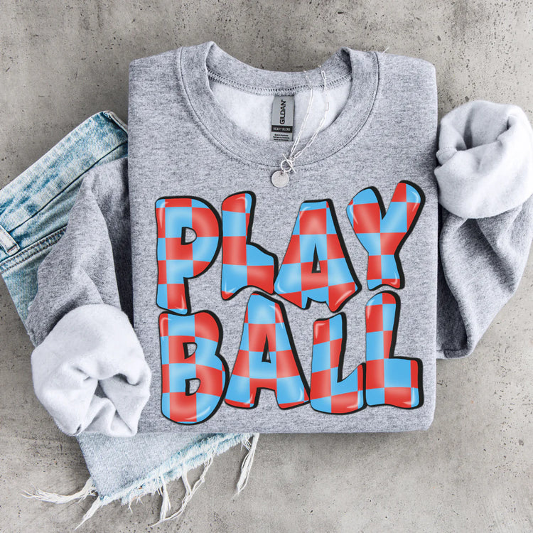 Checkered Play Ball DTF Transfer