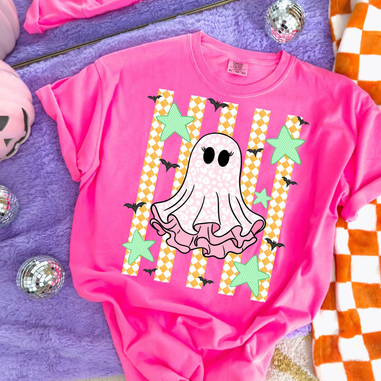 Ghost Striped Halloween Coquette DTF Transfer