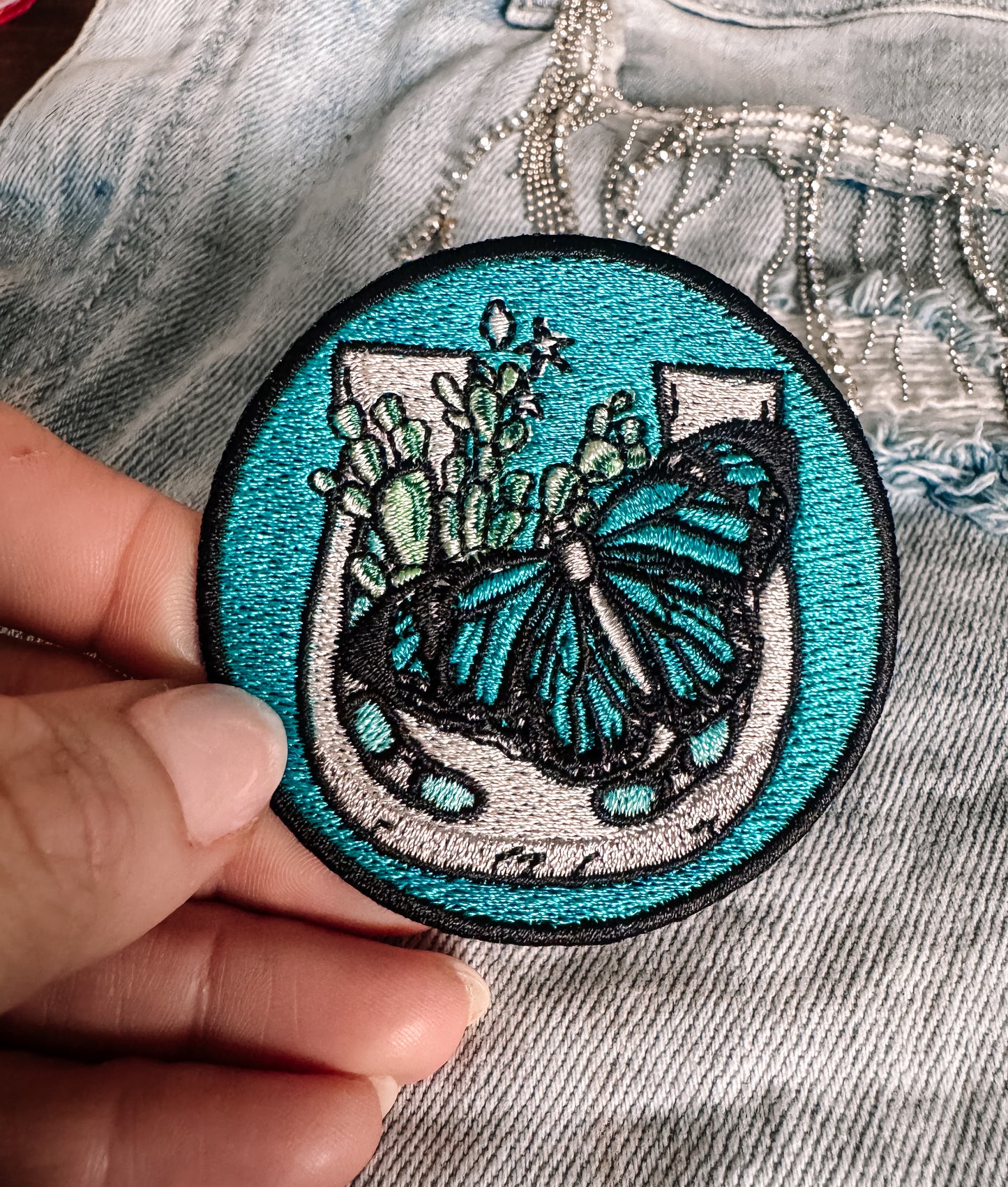 Western Horseshoe Butterfly Hat/Pocket Patch