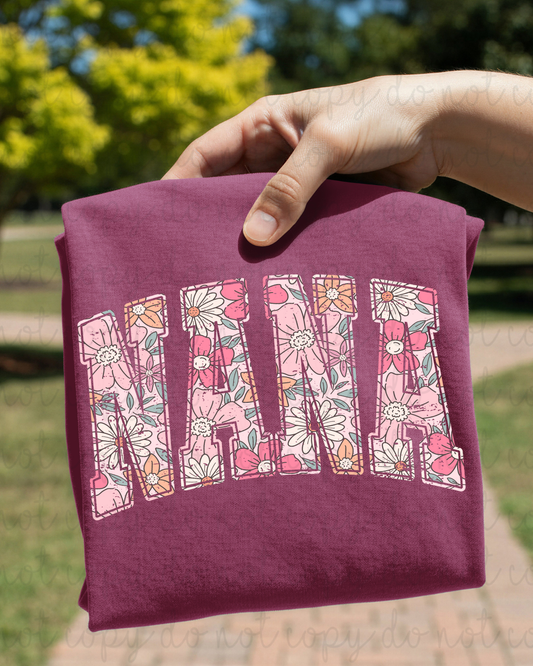 Floral Nana DTF Transfer