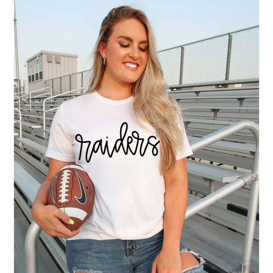 Raiders School Spirit Puff Screen Print Transfer