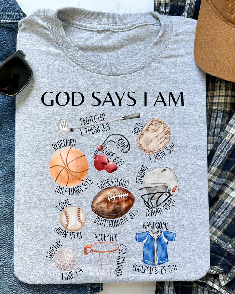 God Says I Am DTF Transfer