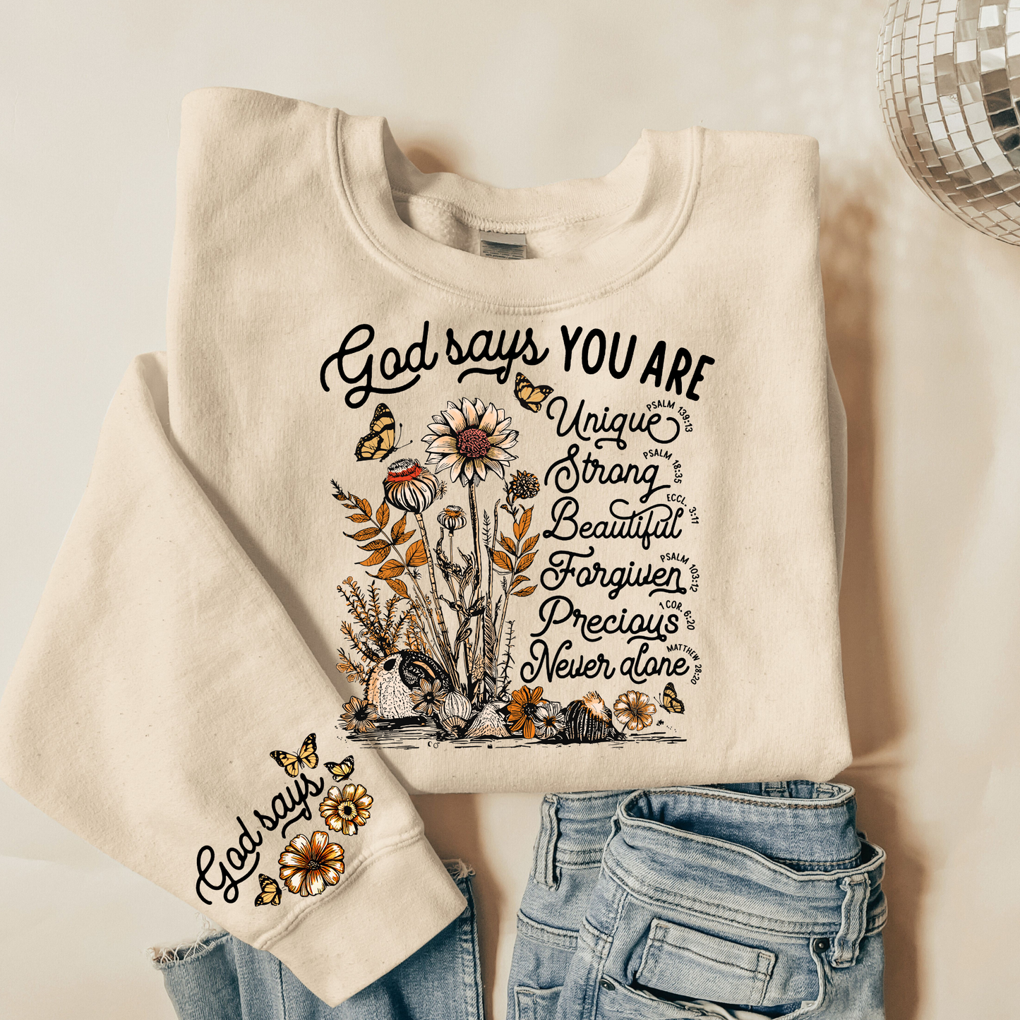 God Says You Are Faith DTF Transfer (Include Sleeve Design)