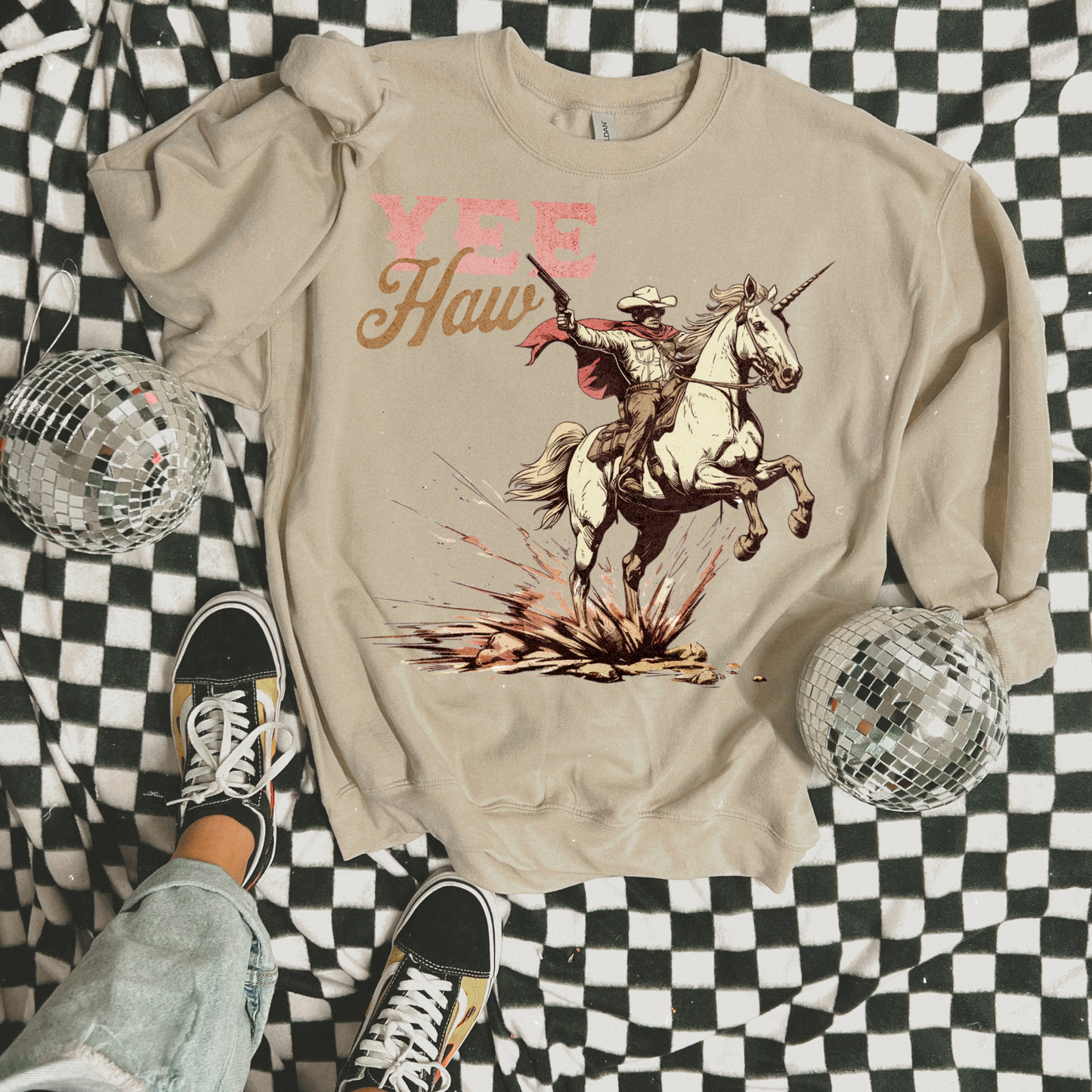 Yee Haw Unicorn Rodeo Western DTF Transfer