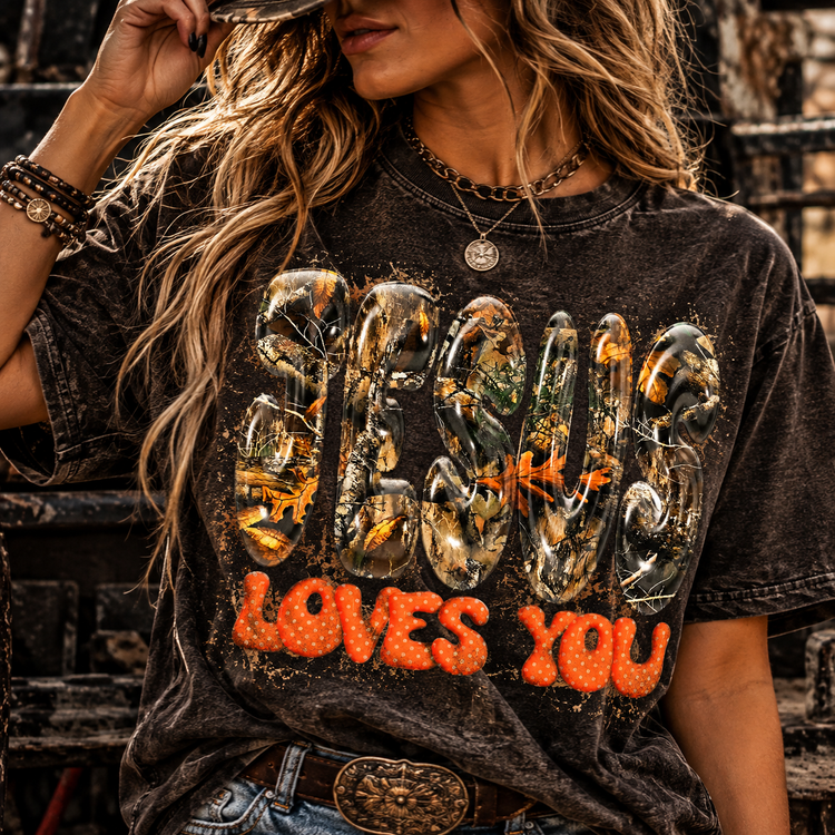 Jesus Loves You Camo Balloon Faith DTF Transfer