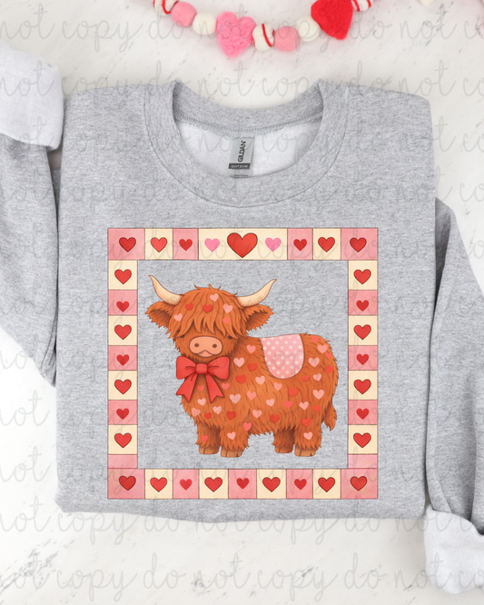 Hearts Cow DTF Transfer