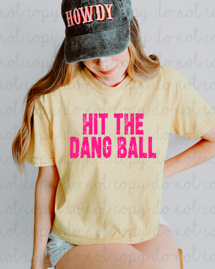 Distressed Hit The Damn Ball (Pink) DTF Transfer