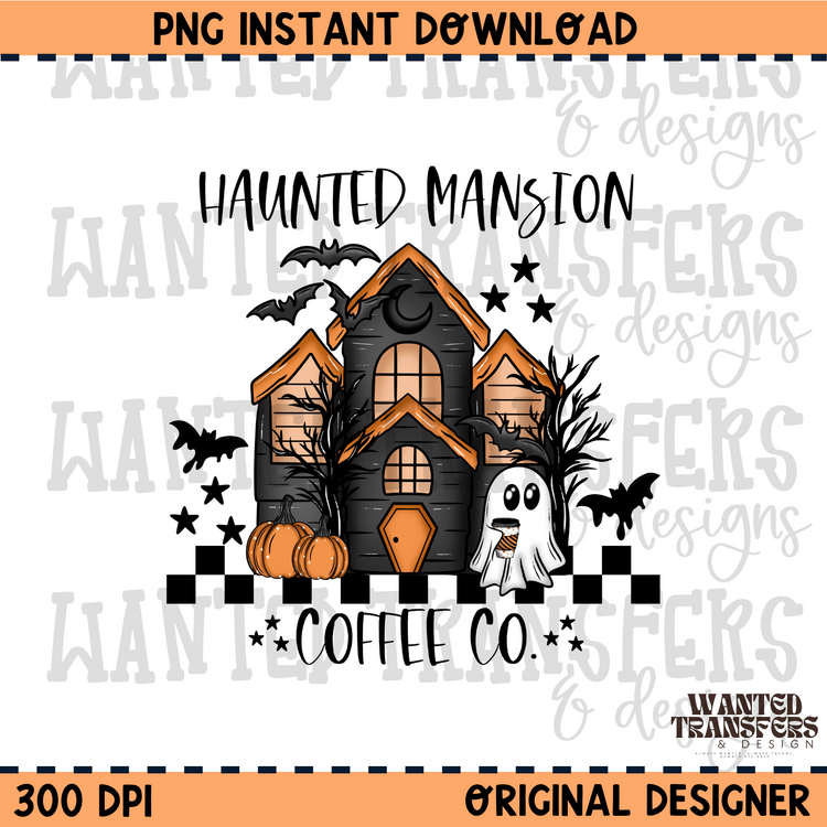 Haunted Mansion Coffee Co PNG Digital Download