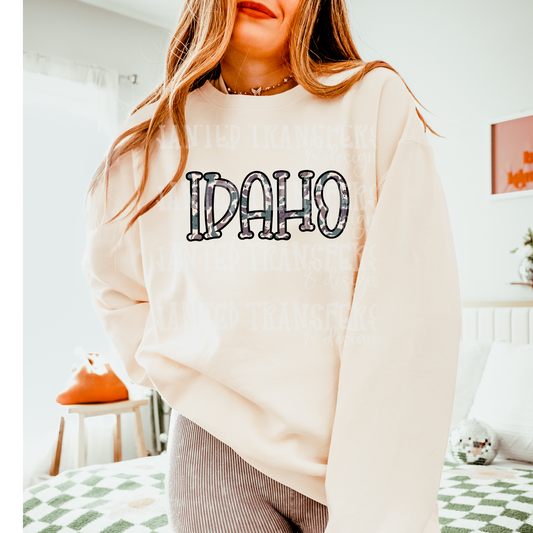 Camo State Idaho DTF Transfer