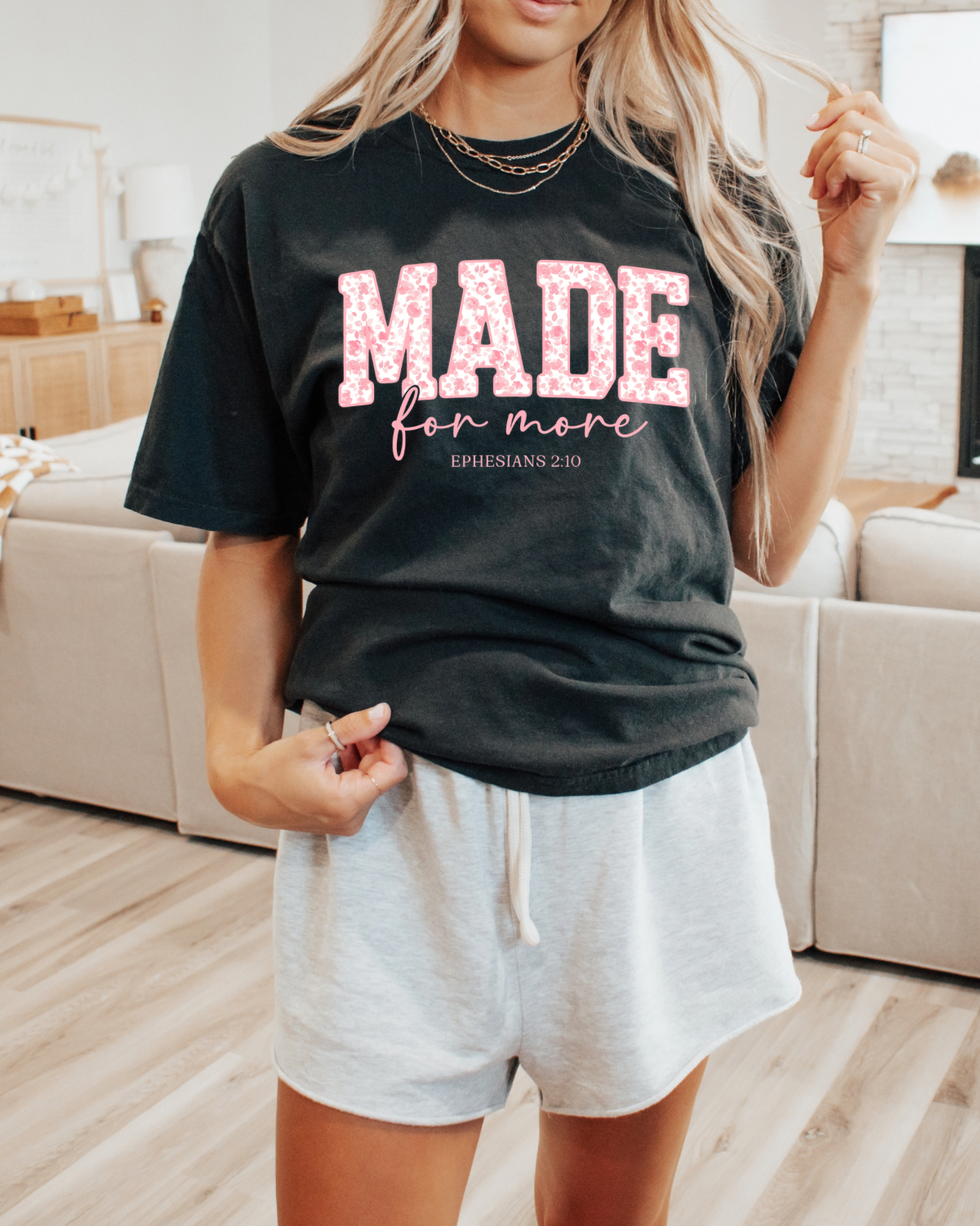 Made For More Pink Floral DTF Transfer