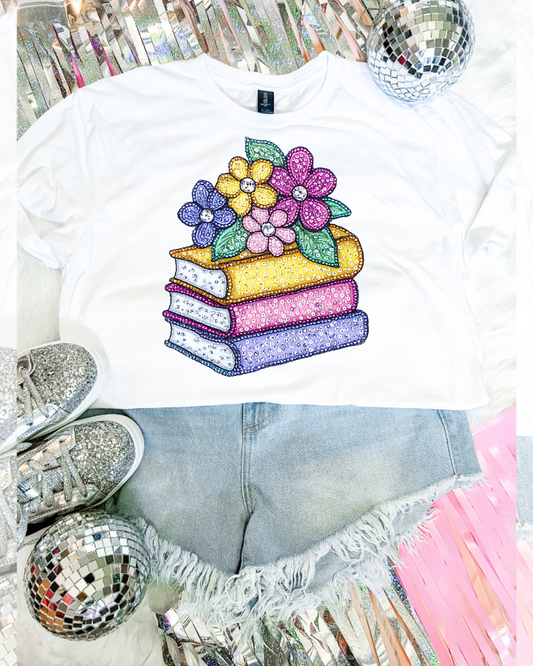 Faux Rhinestone Books DTF Transfer