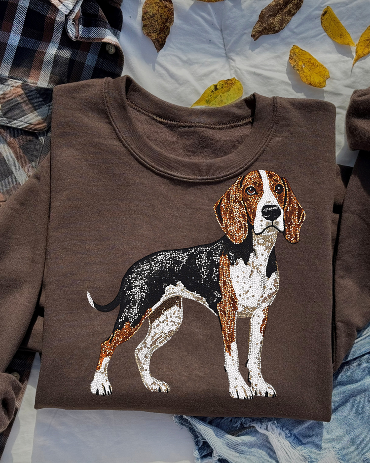 Faux Rhinestone Coonhound DTF Transfer