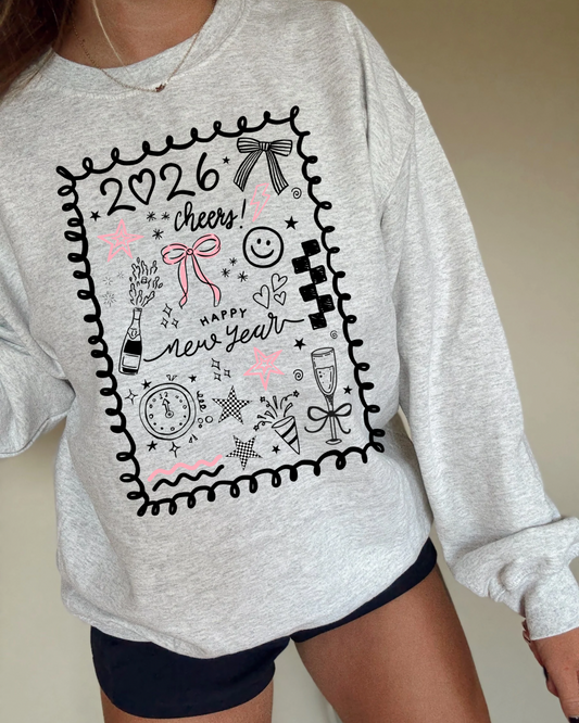 New Year Doodle DTF Transfer