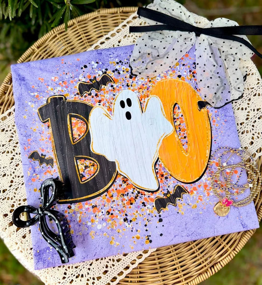 Boo Halloween Ghost Splatter DTF Transfer