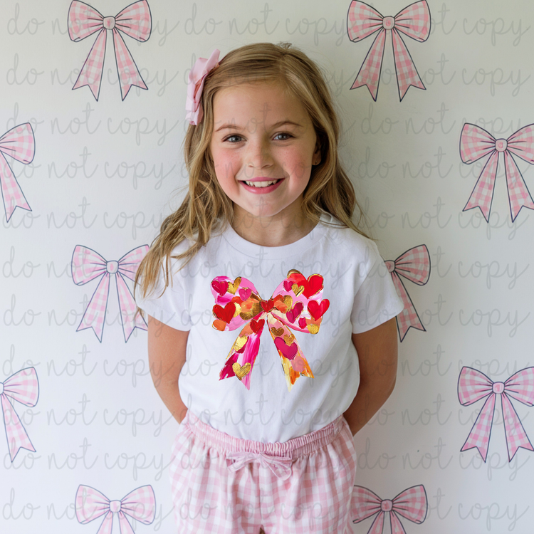 Hearts Bow DTF Transfer