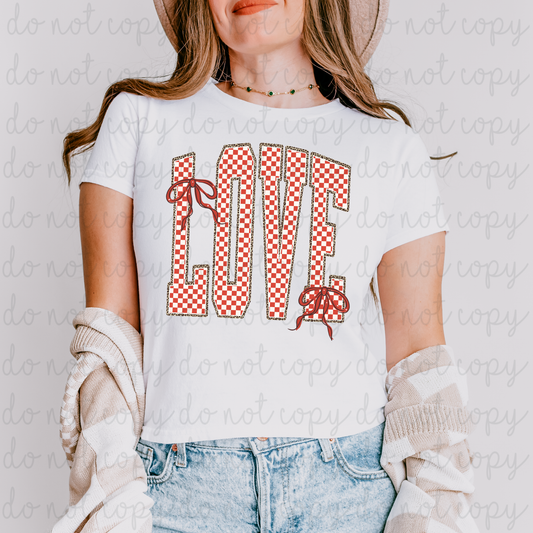 Checkered Love DTF Transfer