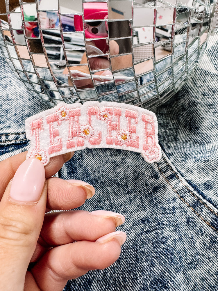 Floral Teacher 2 Hat/Pocket Patch