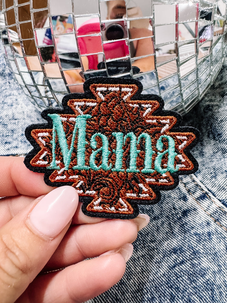 Mama Faux Leather Hat/Pocket Patch