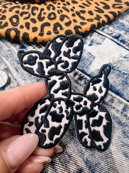 Cowprint Balloon Dog Hat/Jacket Patch
