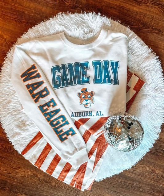 Game Day Auburn, AL with Sleeve DTF Transfer