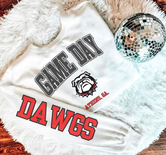 Game Day Athens, GA with Sleeve DTF Transfer