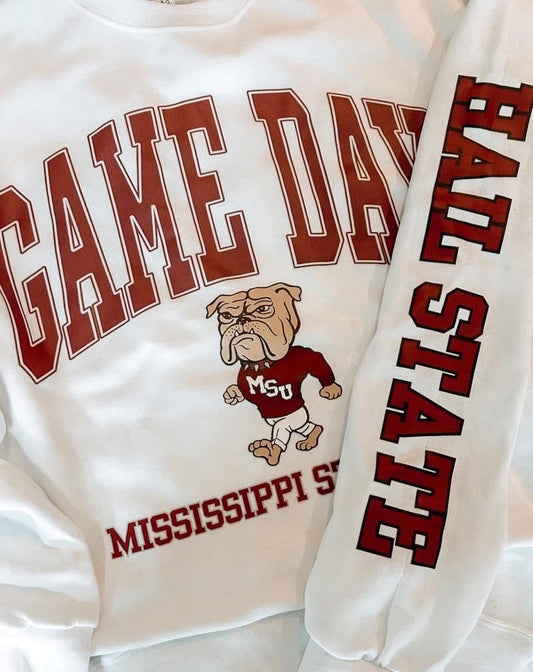 Game Day Mississippi State with Sleeve DTF Transfer