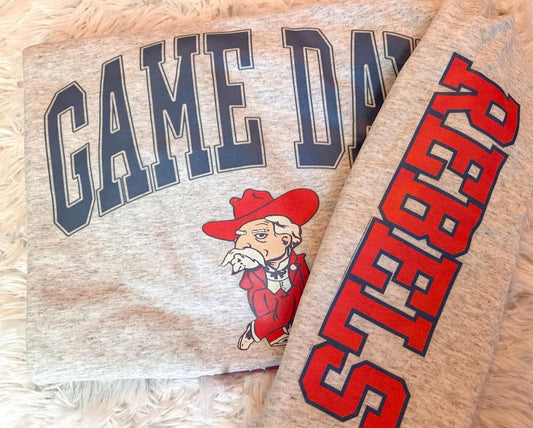 Game Day Oxford with Sleeve DTF Transfer
