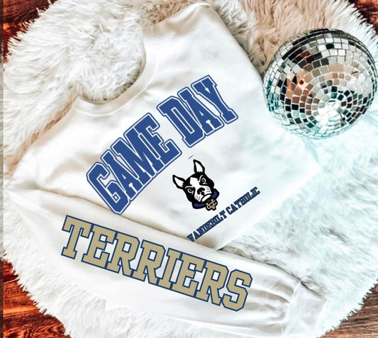 Game Day Vanderbilt Catholic with Sleeve DTF Transfer