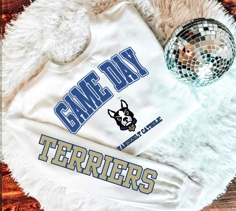 Game Day Vanderbilt Catholic with Sleeve DTF Transfer