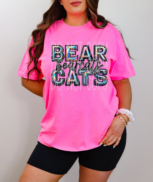 Bearcats Holographic School Spirit DTF Transfer