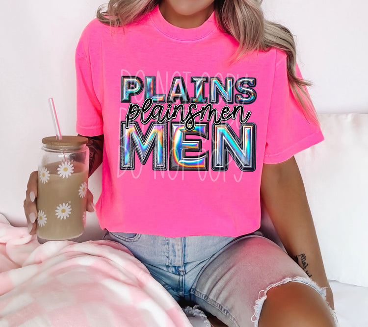 Plainsmen Holographic School Spirit DTF Transfer