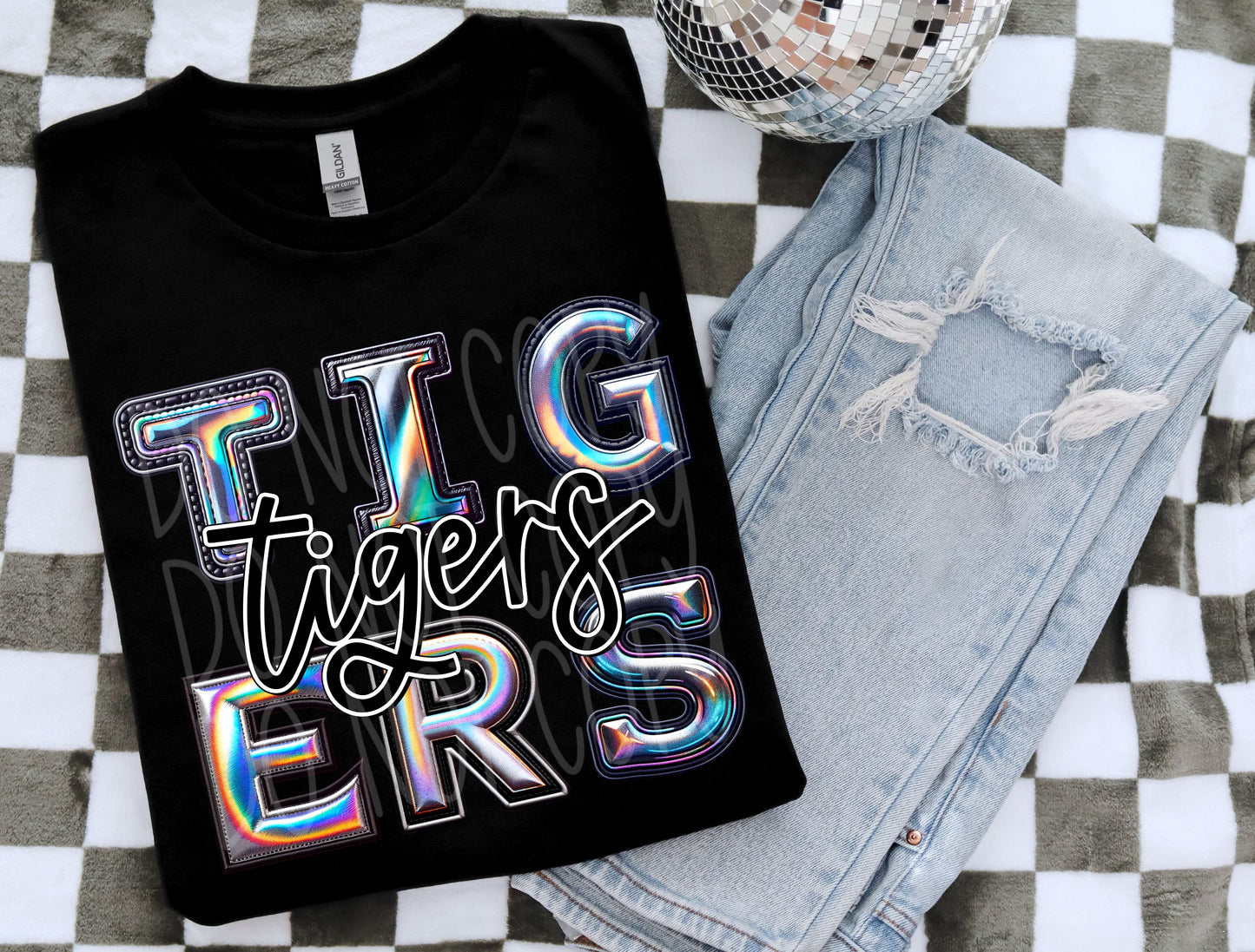 Tigers Holographic School Spirit DTF Transfer