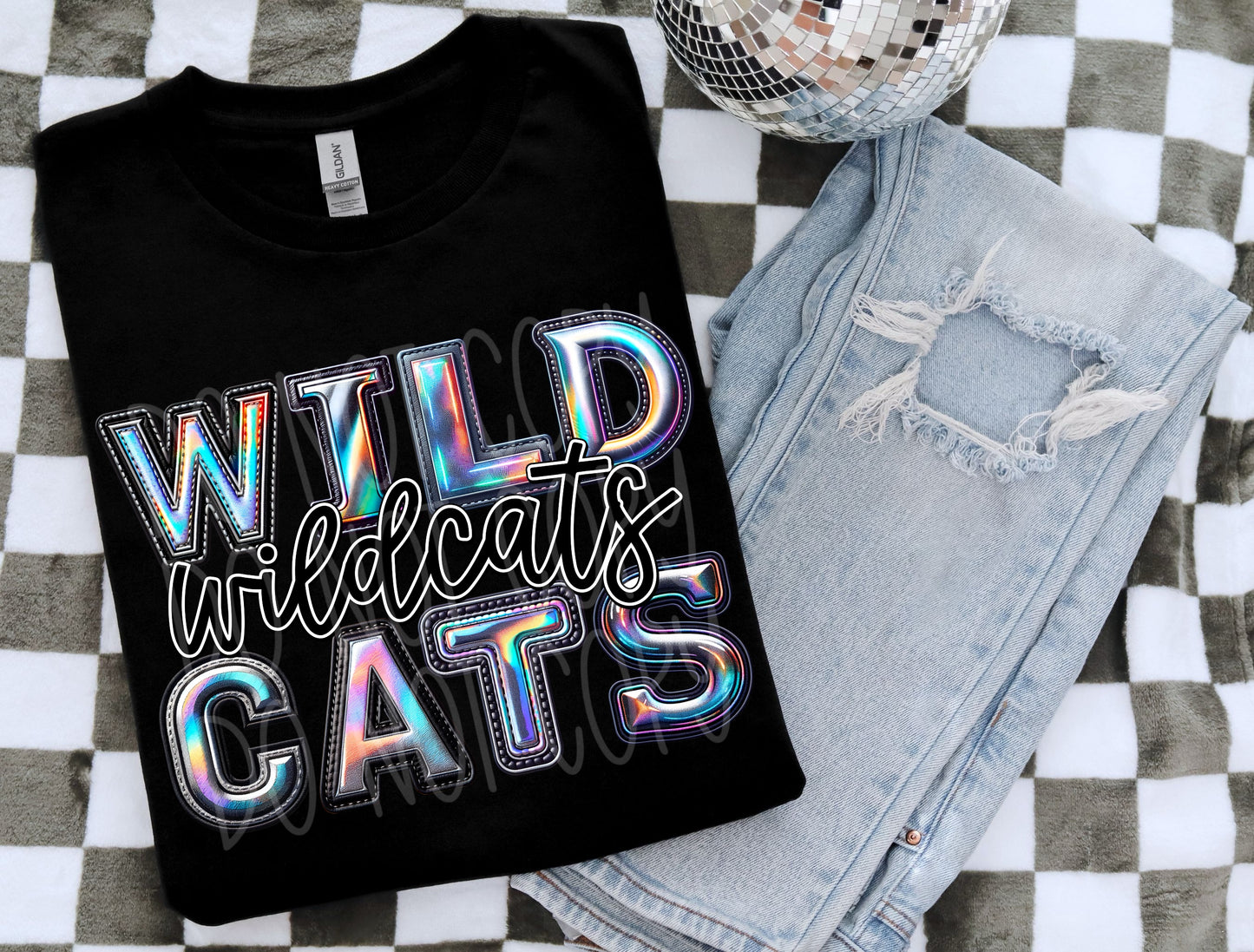 Wildcats Holographic School Spirit DTF Transfer