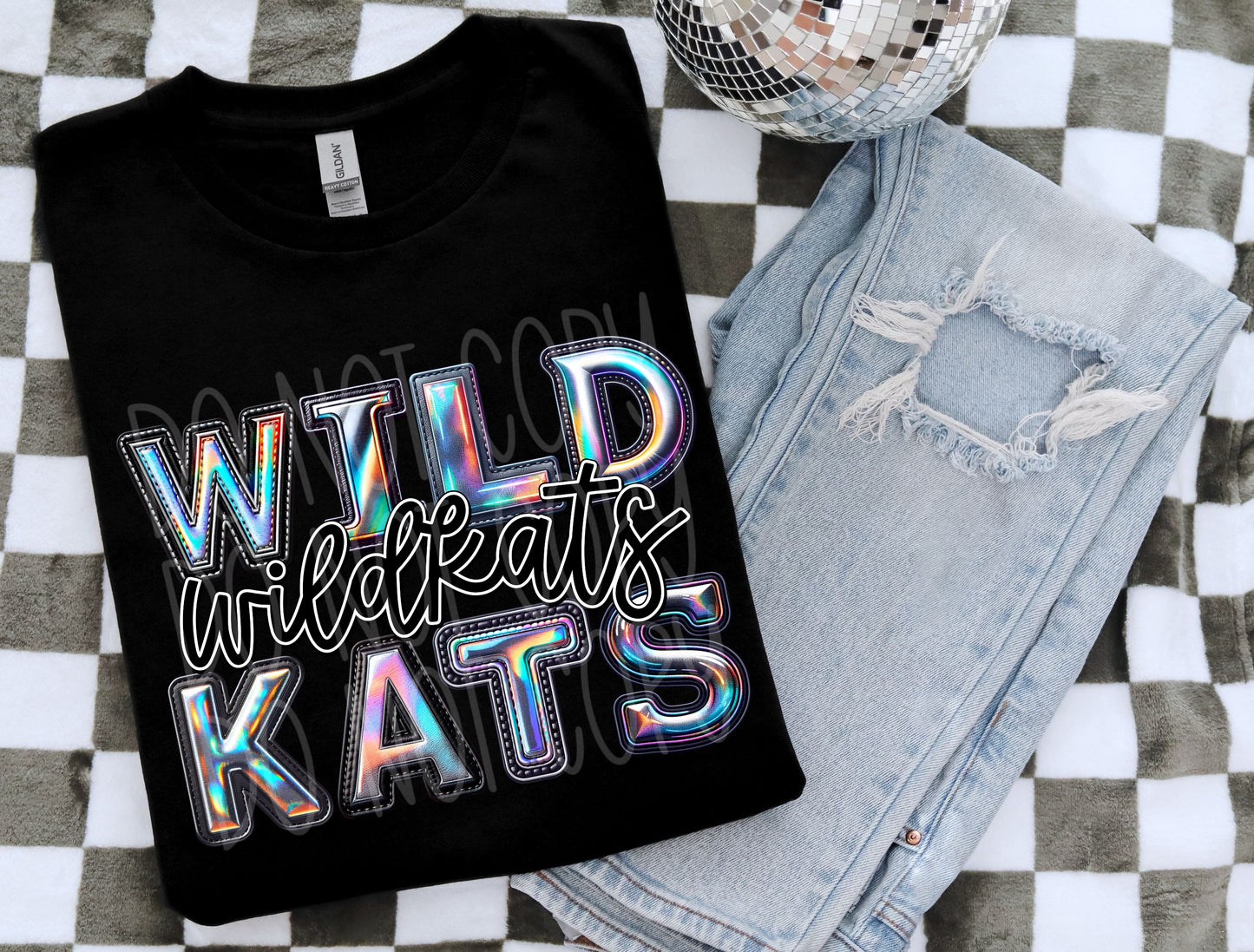 WildKats Holographic School Spirit DTF Transfer