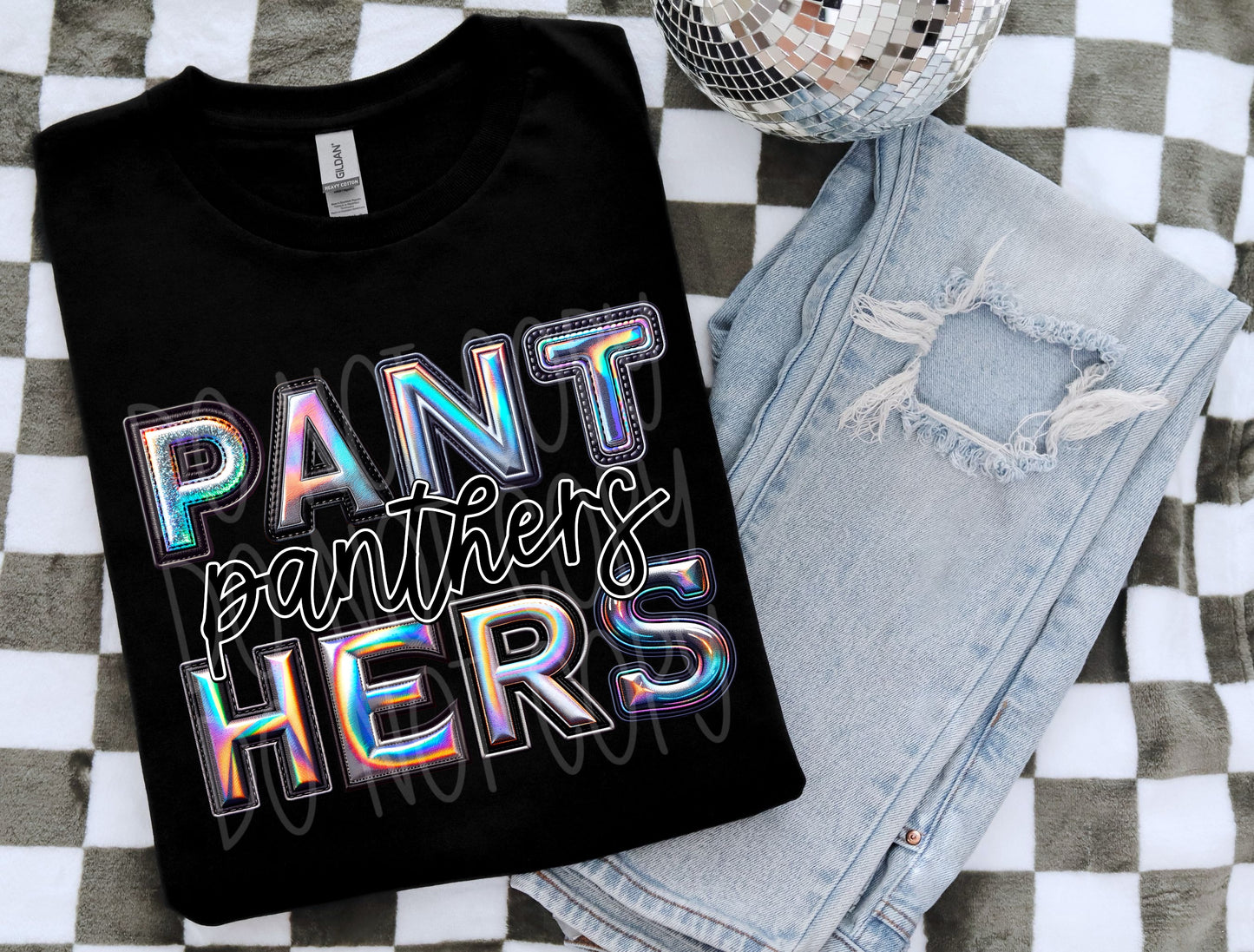 Panthers Holographic School Spirit DTF Transfer