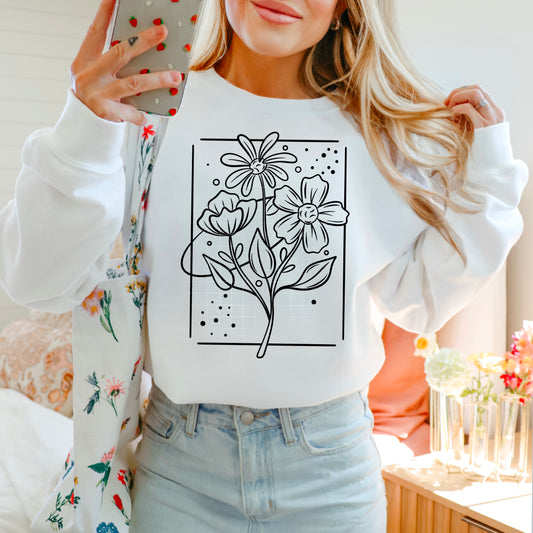 Black Florals DTF Transfer