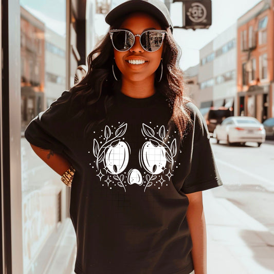 White Floral Skull DTF Transfer