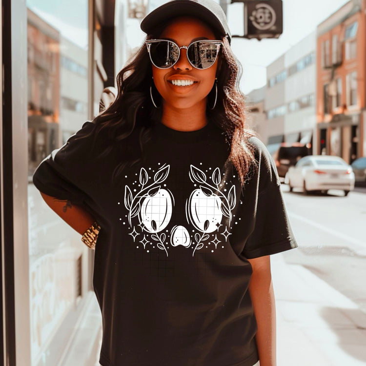 White Floral Skull DTF Transfer