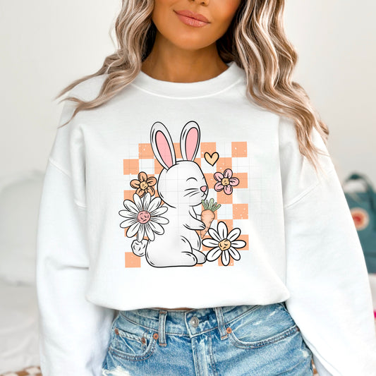 Checkered Bunny DTF Transfer