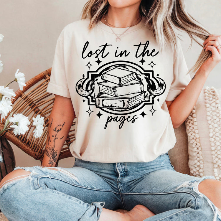 Lost In The Pages Black DTF Transfer