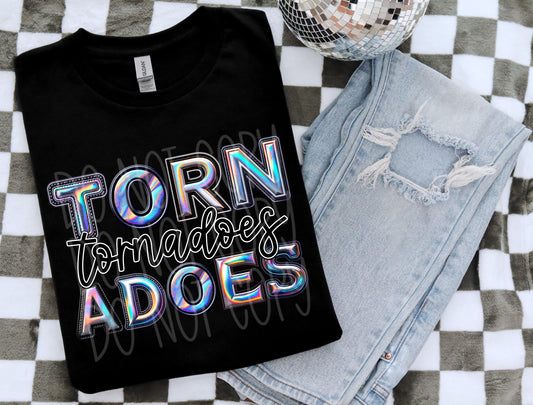 Tornadoes Holographic School Spirit DTF Transfer