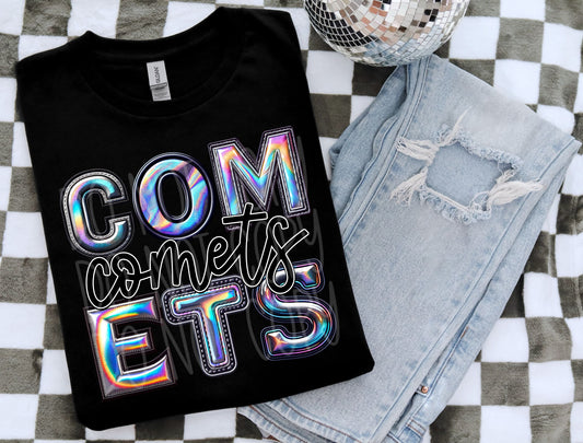 Comets Holographic School Spirit DTF Transfer